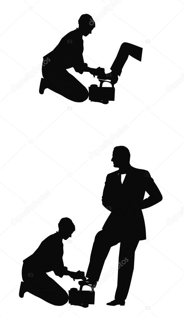 Shoe shine boy in silhouette Stock Vector by ©retroartist 35423403