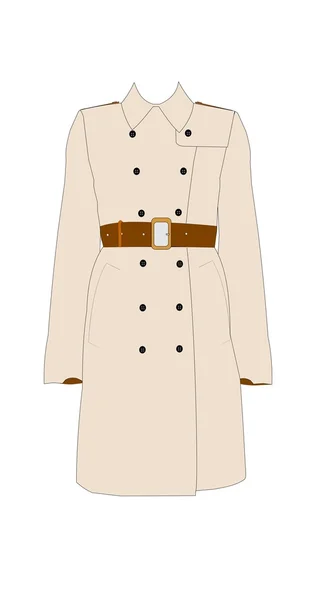 Womans trench coat — Stock Vector