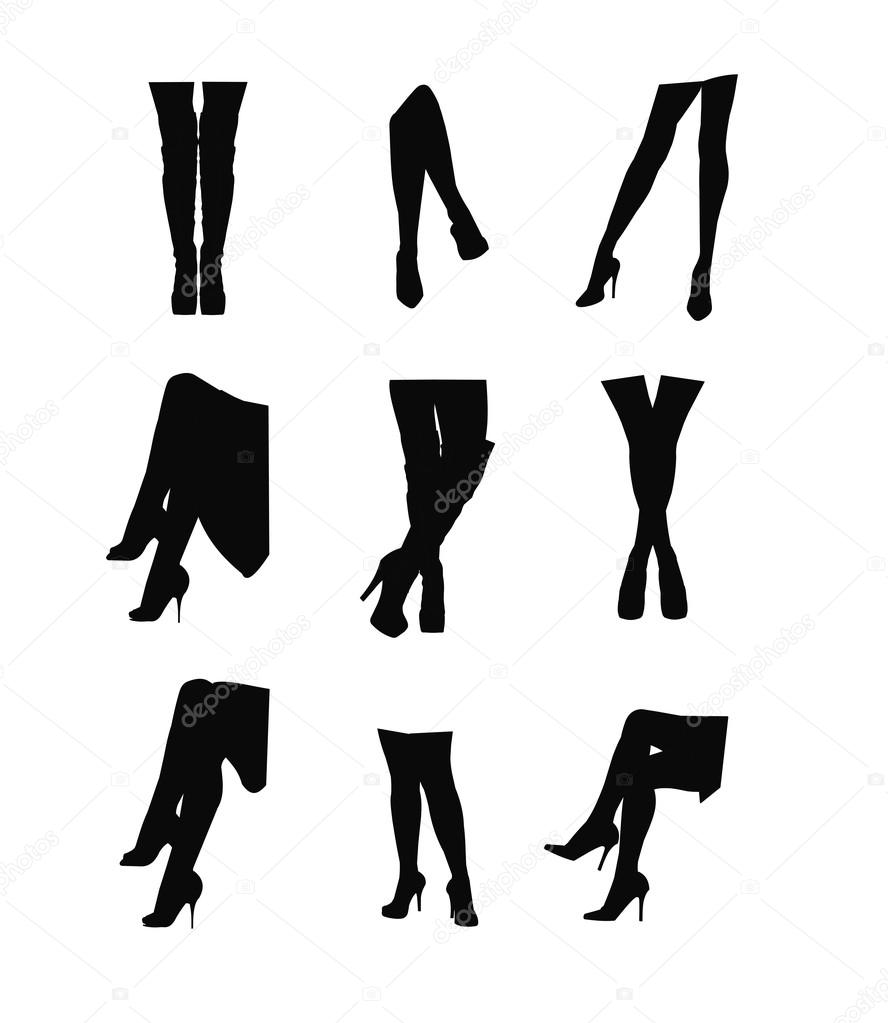 Womens legs set in silhouette