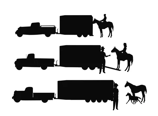 Horse trailers — Stock Vector