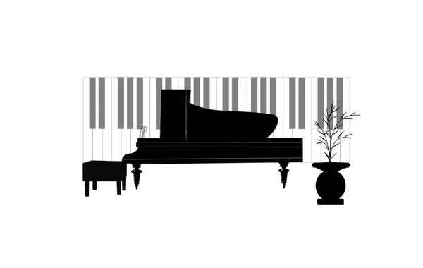 Piano witk clés en arrière-plan — Image vectorielle