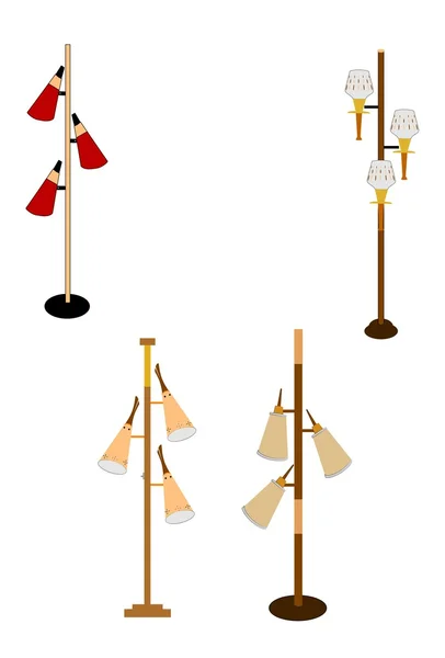 Vintage household pole lamps — Stock Vector