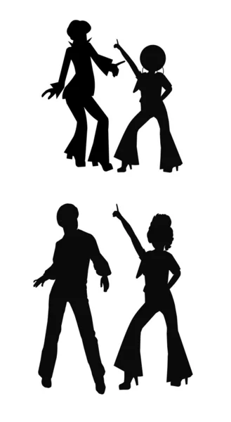 Bailarines de discoteca — Archivo Imágenes Vectoriales