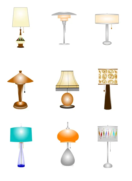 Vintage tablelamps — Stock vektor