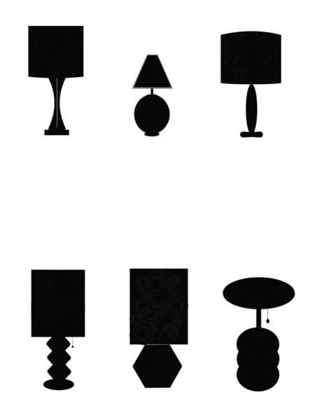 Retro šablony stolní lampy — Stockový vektor