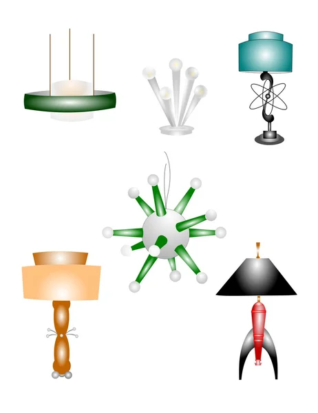Retro modern lamps — Stock Vector