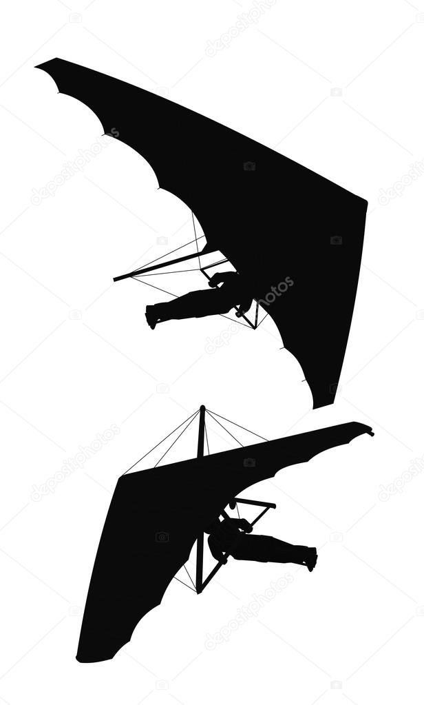 Hang glider silhouettes
