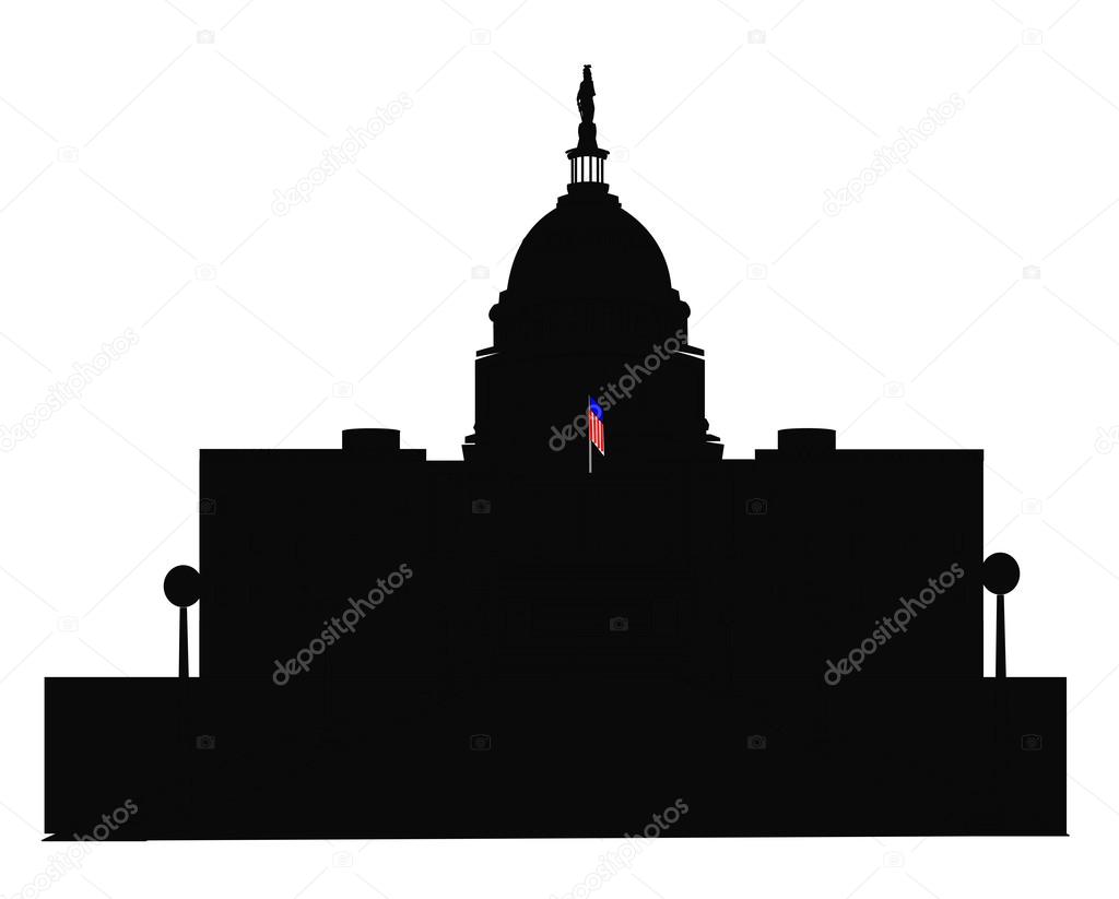 Capitol building in silhouette