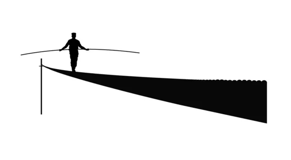 Tightrope  walker outline — Stock Vector