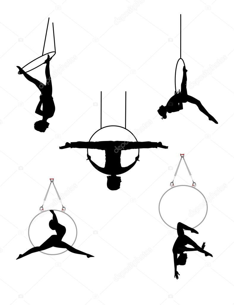 Aerial hoop acrobats