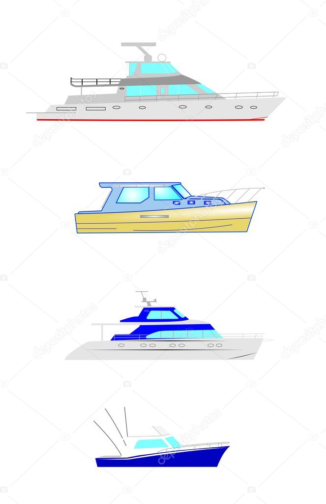 Various size boats