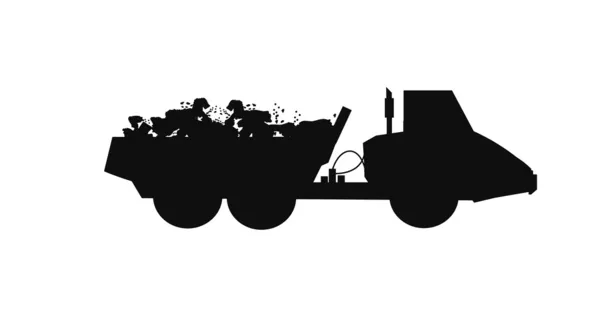 Dump truck silhouette — Stock Vector