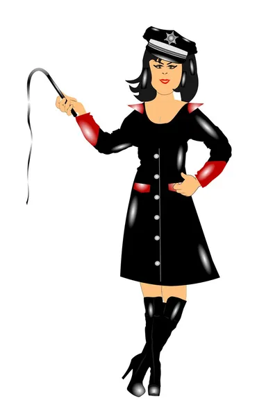 Domme holding whip — Stock Vector