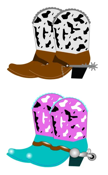 Botas vaqueras y espuelas — Vector de stock