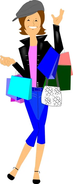 Hip chick shopping Royalty Free Stock Vectors