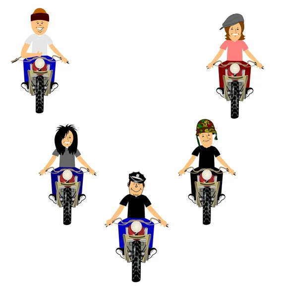 People on motorcycles — Stock Photo, Image