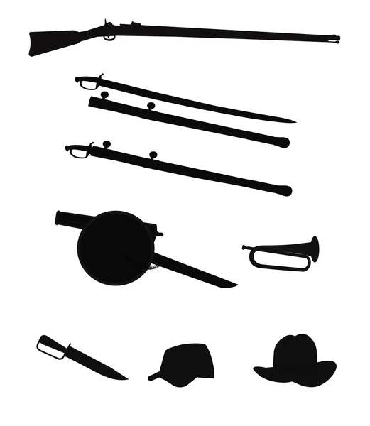 Civil war silhouettes — Stock Vector