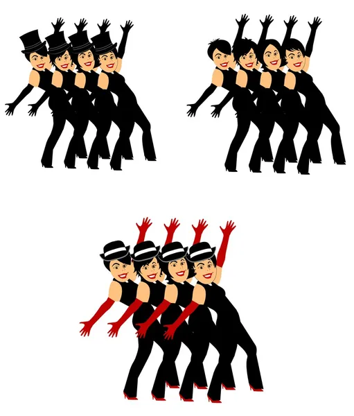 Chorus danseurs de ligne — Image vectorielle