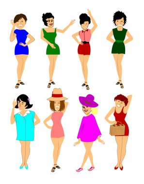 Sahildeki kadınlar.