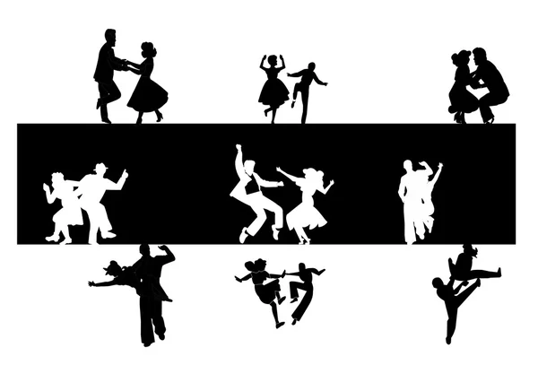 Fond de danse silhouette — Image vectorielle