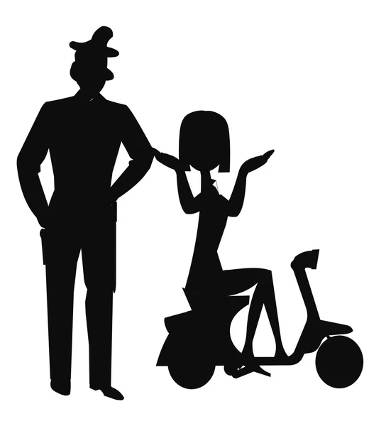 Woman on scooter — Stock Vector