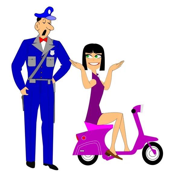 Patrouille de scooter — Image vectorielle