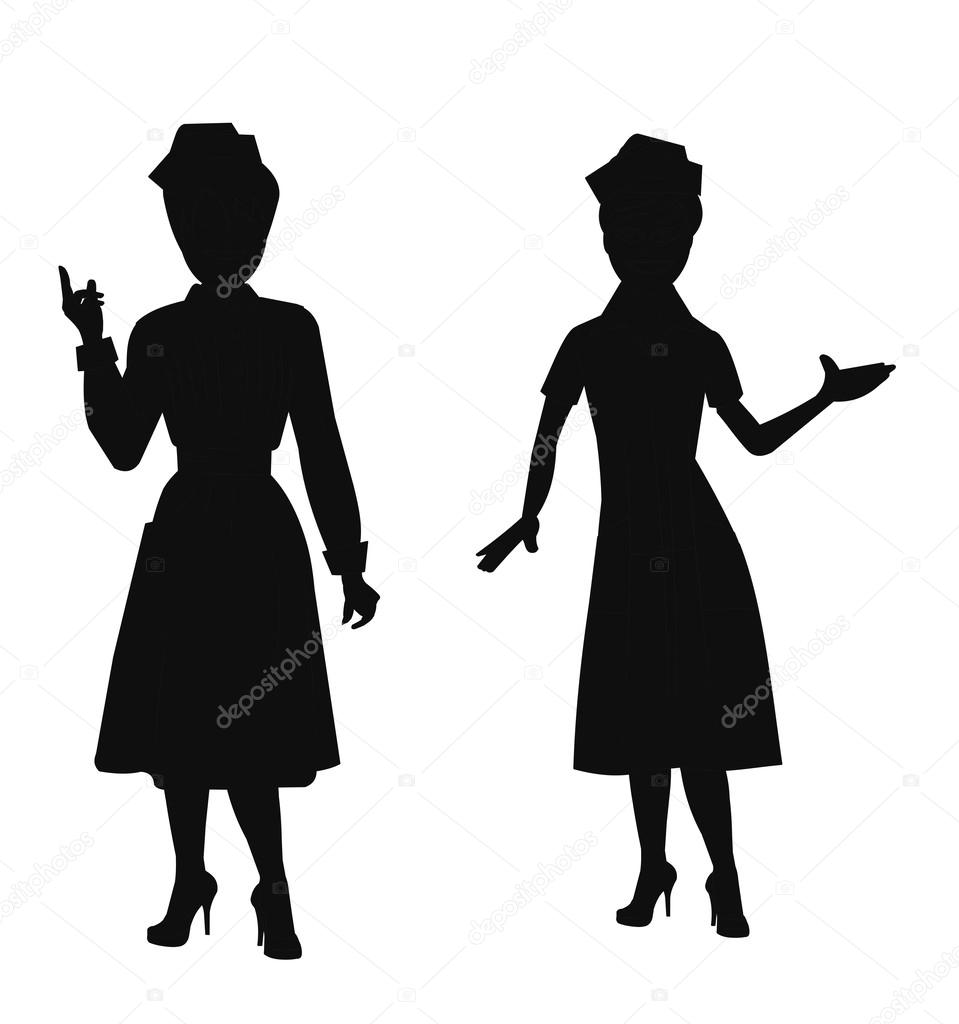 Nurses in silhouette