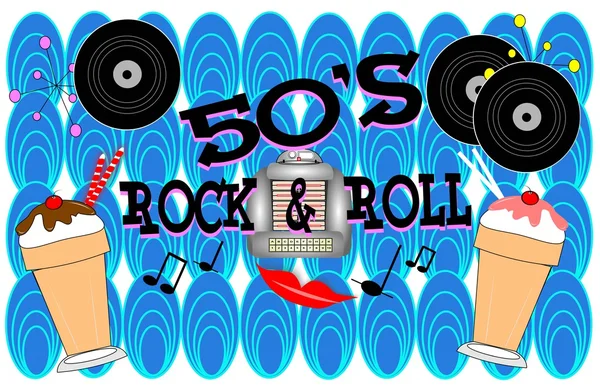 Cinquanta rock and roll sfondo — Vettoriale Stock