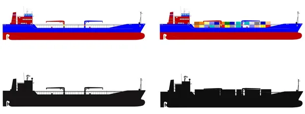 Kapal transportasi laut - Stok Vektor