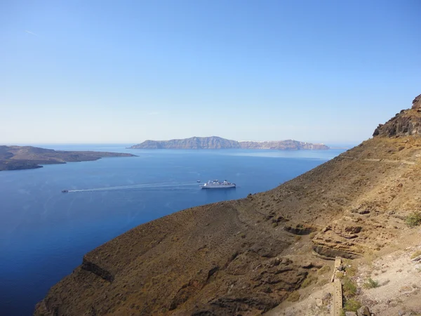 Cruise schepen. Griekenland, santorini — Stockfoto