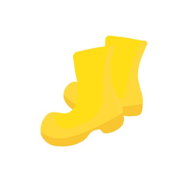 beyaz izole sarı lastik çizme