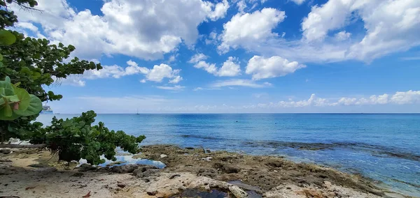 墨西哥科苏梅勒岛岩石海岸线 — 图库照片