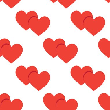 Kırmızı kalplerle kusursuz desen