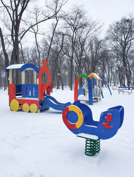 Winter Playground Snowy Park Royalty Free Stock Images
