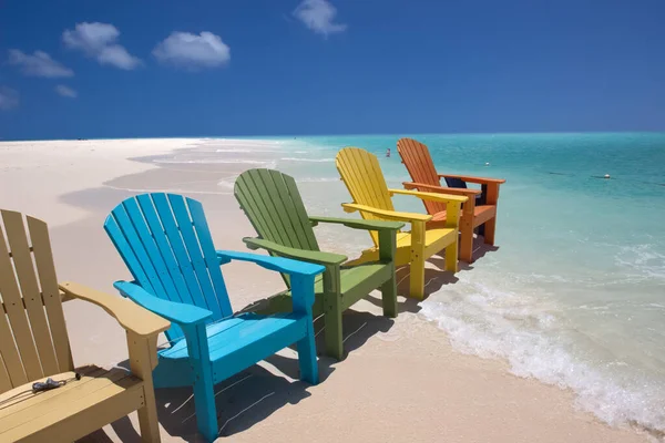 Coloridas Sillas Playa Costa Caribeña —  Fotos de Stock