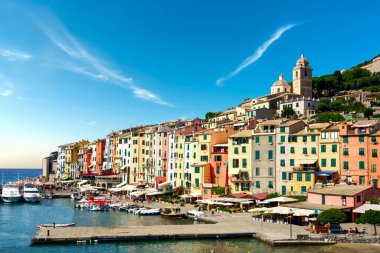  Porto Venere 'in Picturesque limanı, İtalyan Riviera, Liguria