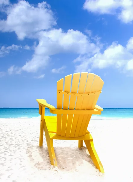 Silla Playa Amarilla Costa Caribeña —  Fotos de Stock