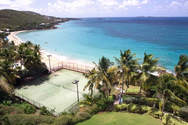 Vista Dall Alto Campo Tennis Caraibico Thomas Usvi — Foto Stock
