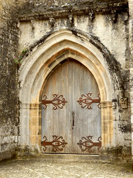 Portas duplas arqueadas medievais — Fotografia de Stock