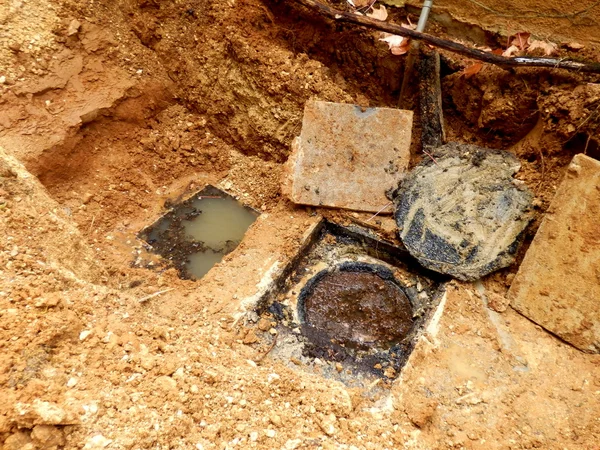 Escotillas de inspección de tanques sépticos — Foto de Stock