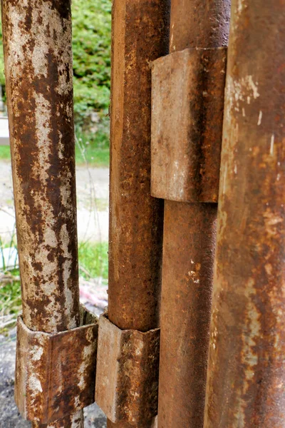 Close Rusty Scaffolding Also Known Scaffold Staging — Foto de Stock