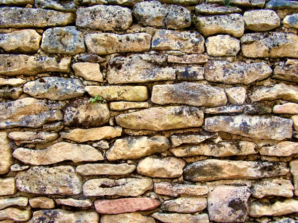 Ancient Limestone Wall Found Street Leon Sur Vezere — Photo