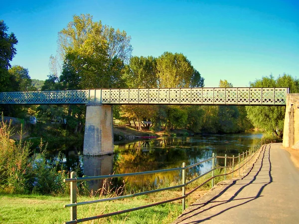 Iron Bridge Vezere River Leon Sur Vezere Dordogne France — Stockfoto