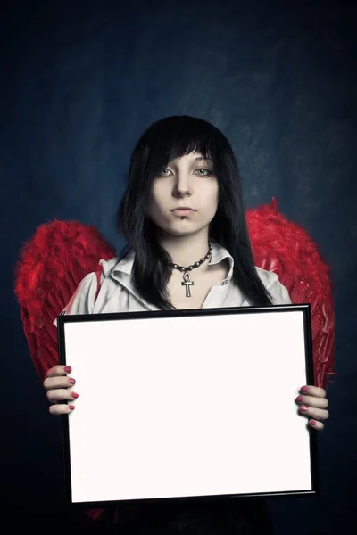 Gothic girl with frame — Stock Photo, Image