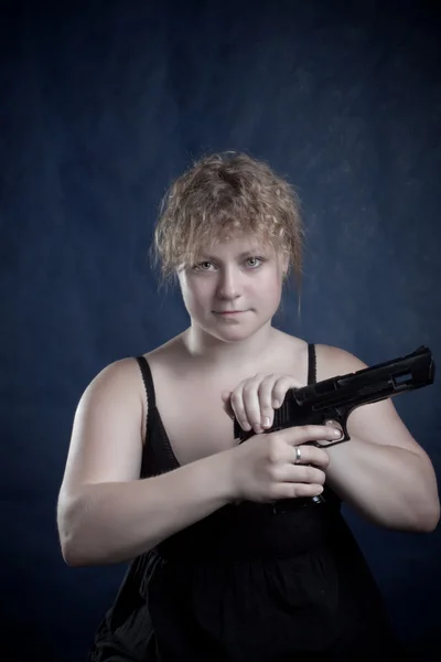 Dziewczyna z pistoletu — Zdjęcie stockowe