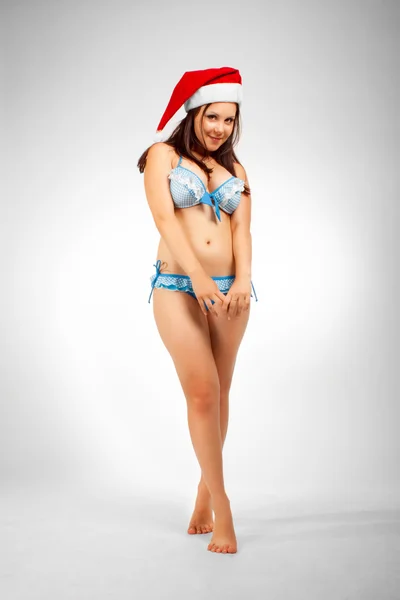 Sexy Weihnachtsmann-Helferin — Stockfoto