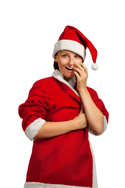 Förvånad över santa helper — Stockfoto