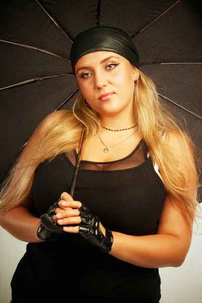 Sexy woman with umbrella — Stock Photo, Image