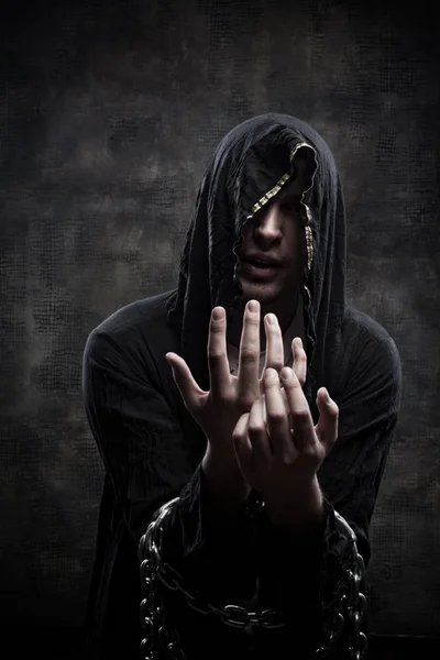 Miserable cultist — Stock Photo, Image