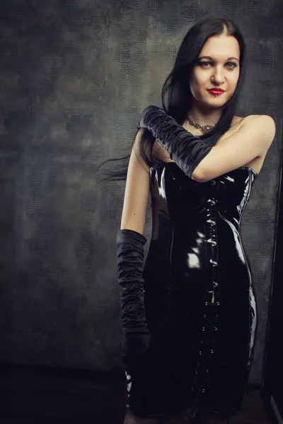 Mistress in black — Stock Photo, Image